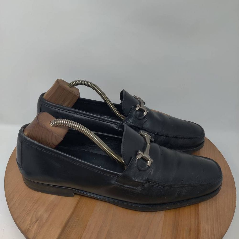 Salvatore Ferragamo Horsebit Loafers Shoes- Mens- Size 9.5 D- Black-Casual Shoe